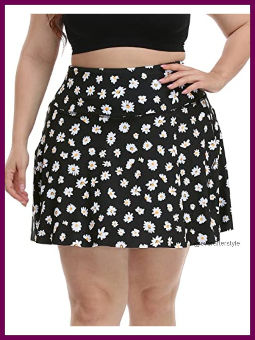 Plus Size Pleated Tennis Skort with Built-in Athletic Shorts and Pockets